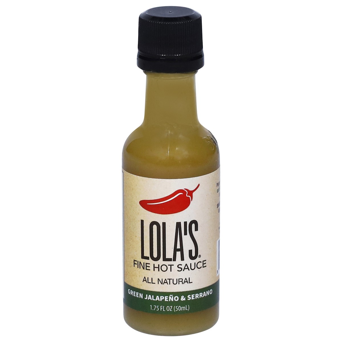 slide 15 of 15, Lola's Green Jalapeno And Serrano Hot Sauce 1.75 Ounces, 1.7 oz