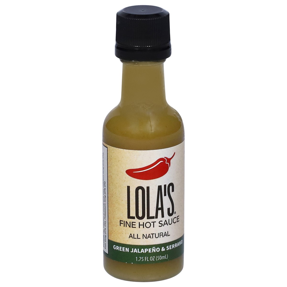 slide 10 of 15, Lola's Green Jalapeno And Serrano Hot Sauce 1.75 Ounces, 1.7 oz