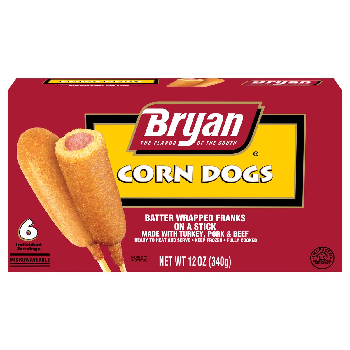 slide 8 of 11, Bryan Corn Dogs, 6 Count (Frozen), 340.19 g