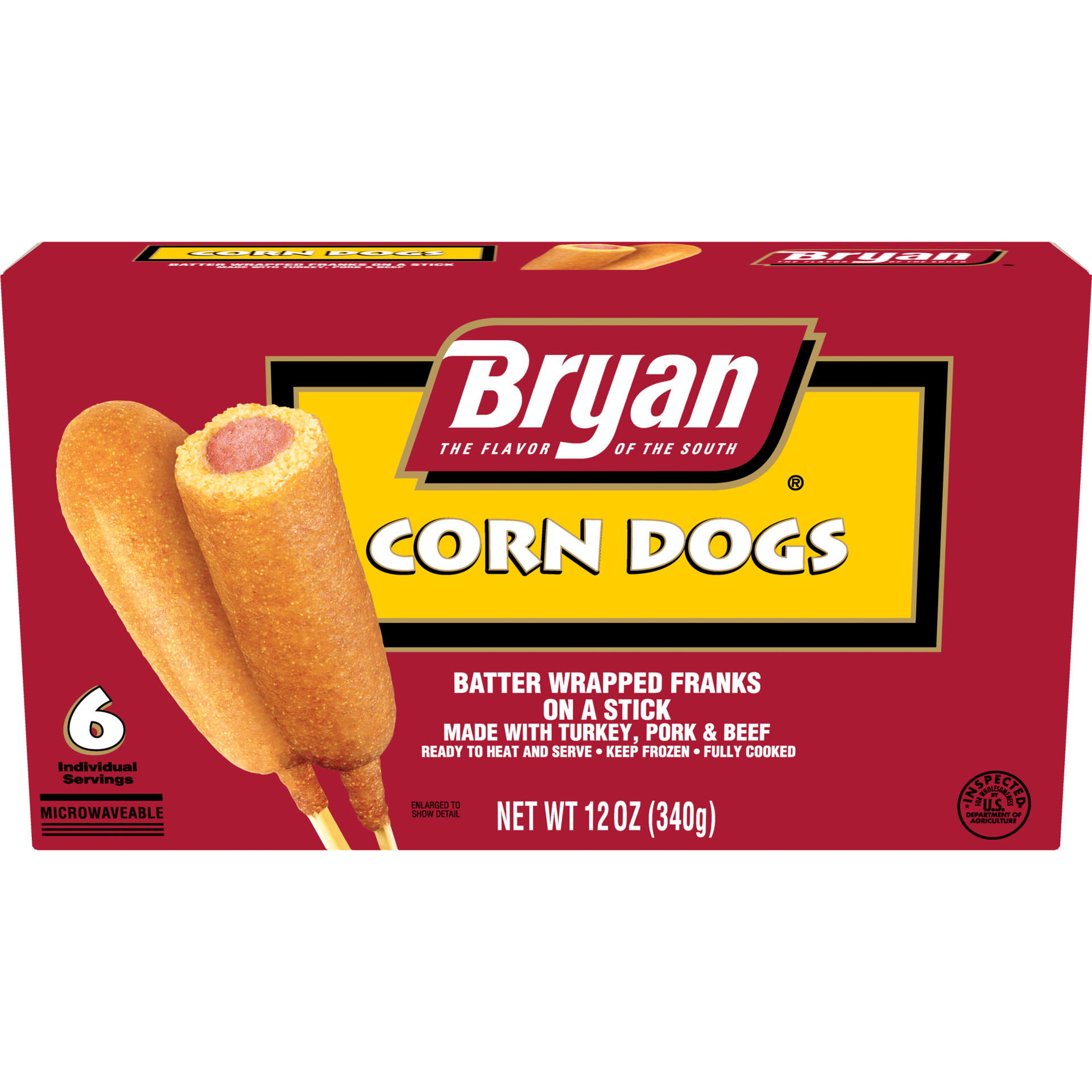 slide 1 of 11, Bryan Corn Dogs, 6 Count (Frozen), 340.19 g