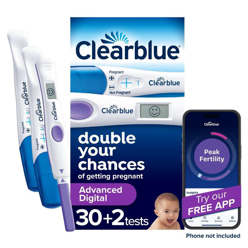 slide 5 of 7, Clearblue Advanced Digital Ovulation Test + 2 Pregnancy Test - 30ct, 30 ct
