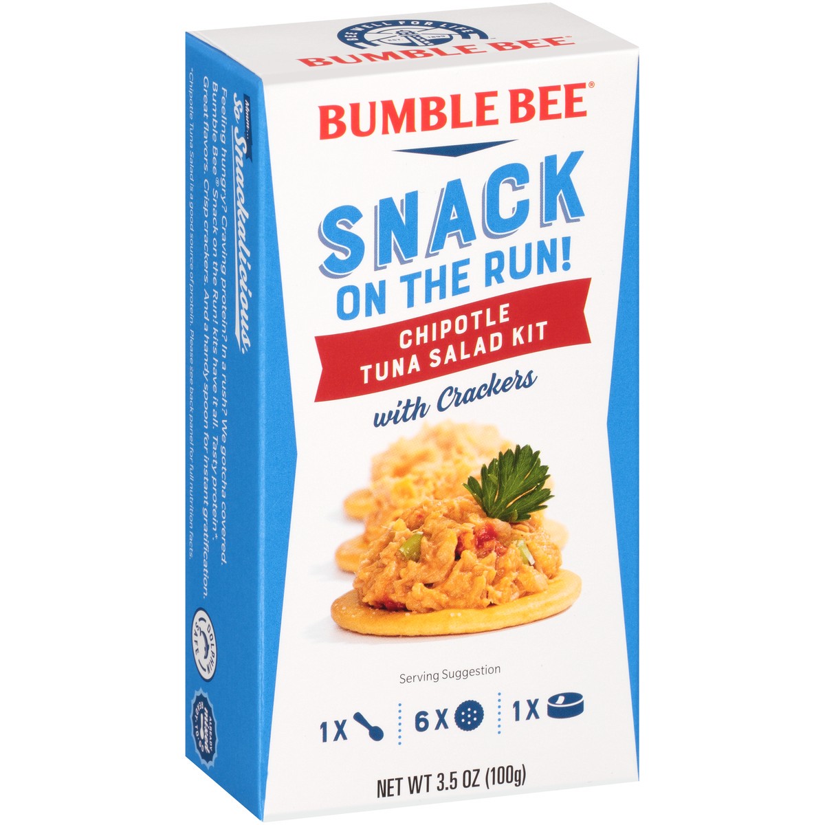 slide 10 of 14, Bumble Bee Snack on the Run! Chipotle Tuna Salad with Crackers Kit 3.5 oz. Box, 3.5 oz