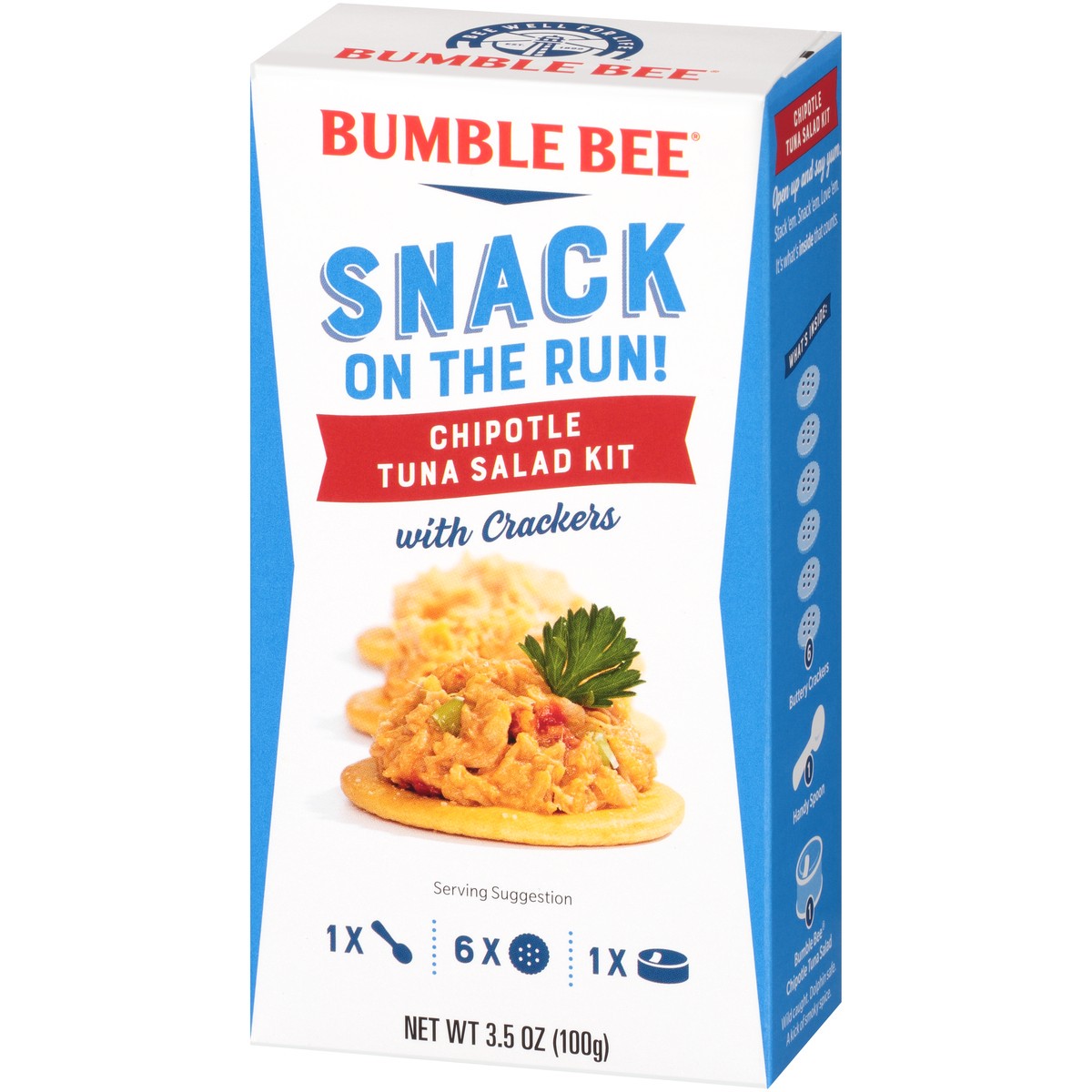 slide 8 of 14, Bumble Bee Snack on the Run! Chipotle Tuna Salad with Crackers Kit 3.5 oz. Box, 3.5 oz