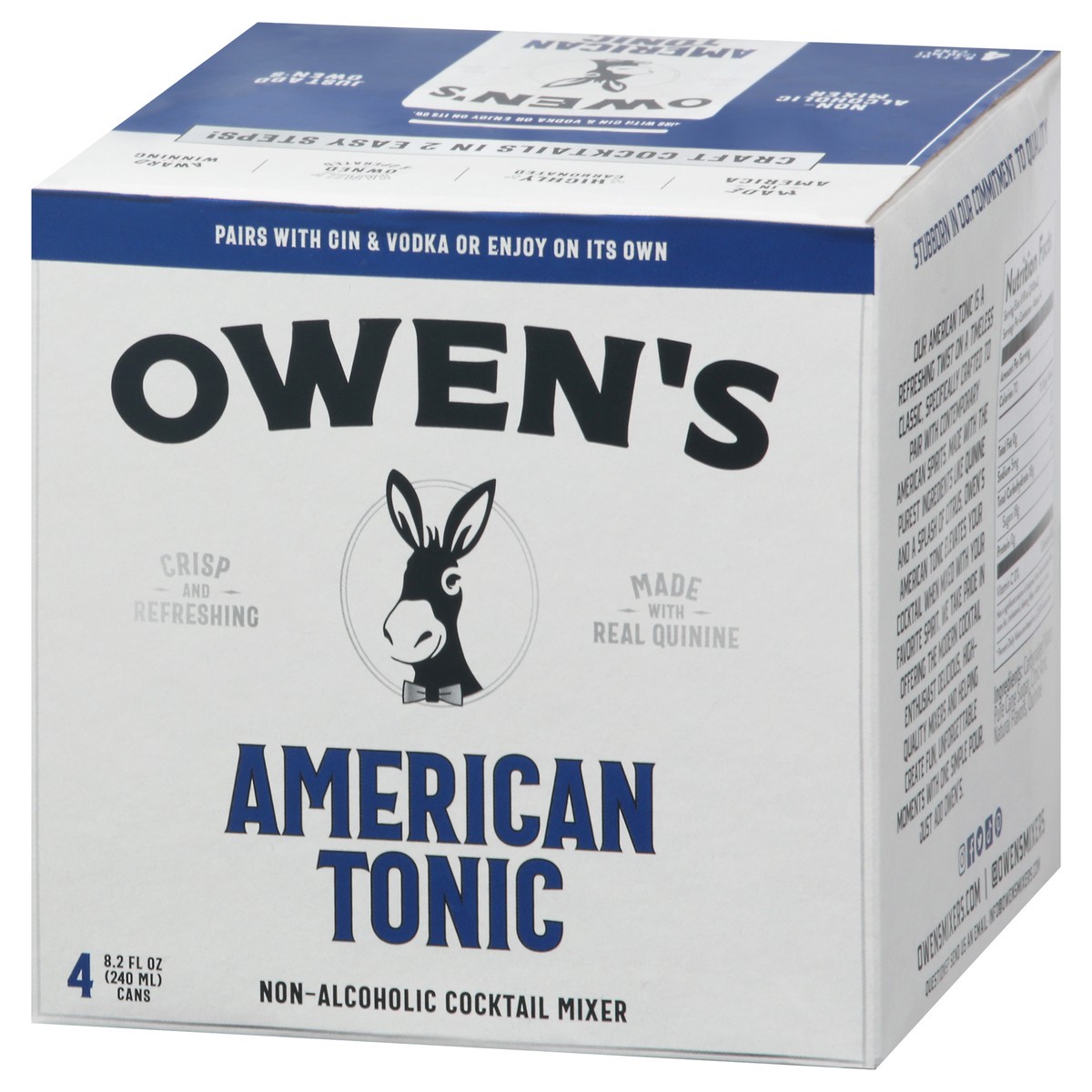 slide 7 of 11, Owen's Non-Alcoholic American Tonic Cocktail Mixer 4 - 8.2 fl oz Cans, 4 ct