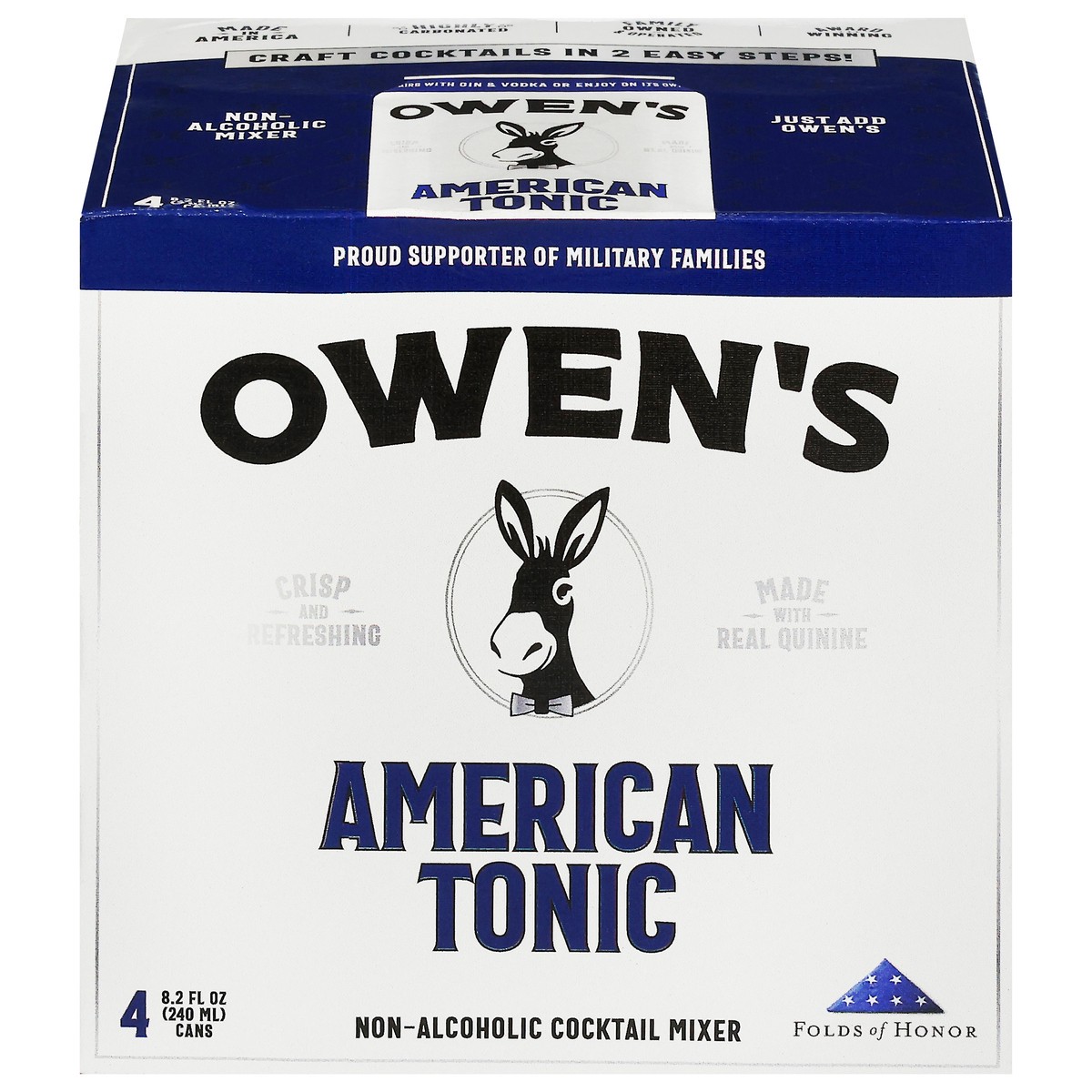 slide 1 of 11, Owen's Non-Alcoholic American Tonic Cocktail Mixer 4 - 8.2 fl oz Cans, 4 ct