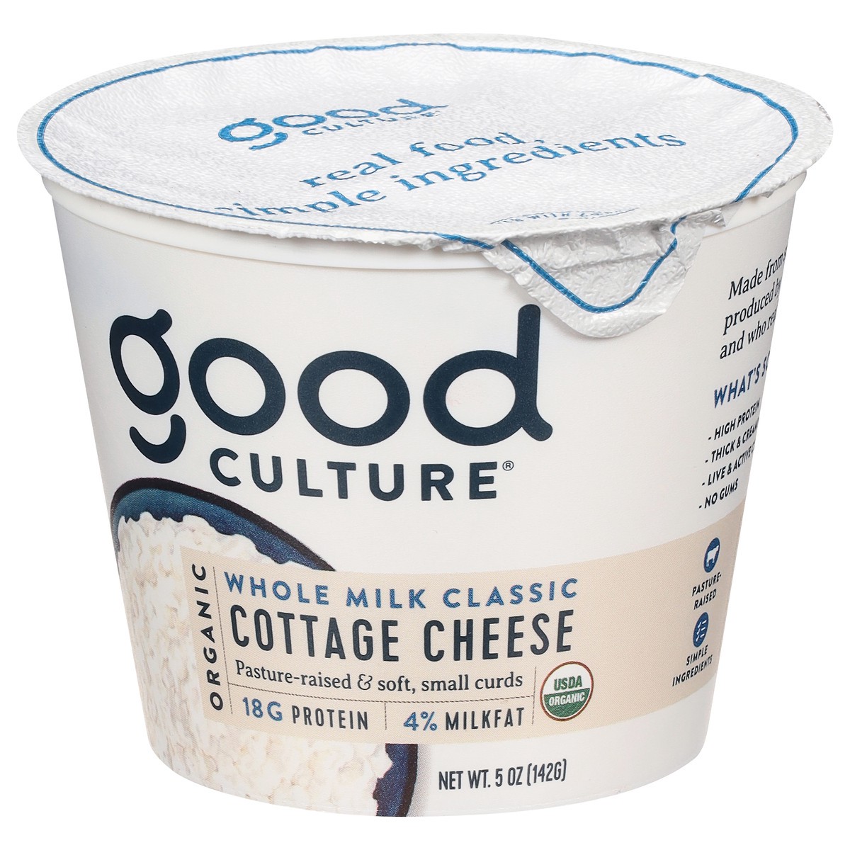 slide 4 of 9, good culture Organic Whole Milk Classic Cottage Cheese 5 oz, 5 oz