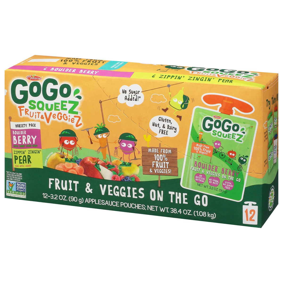 slide 6 of 9, Gogo Squeeze Fruit & Veggies On The Go Variety Pack - 12 ct; 38.4 oz, 12 ct; 38.4 oz