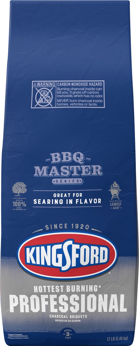 slide 3 of 5, Kingsford Charcoal Professional Briquettes, BBQ Charcoal for Grilling - 12 Pounds, 12 lb