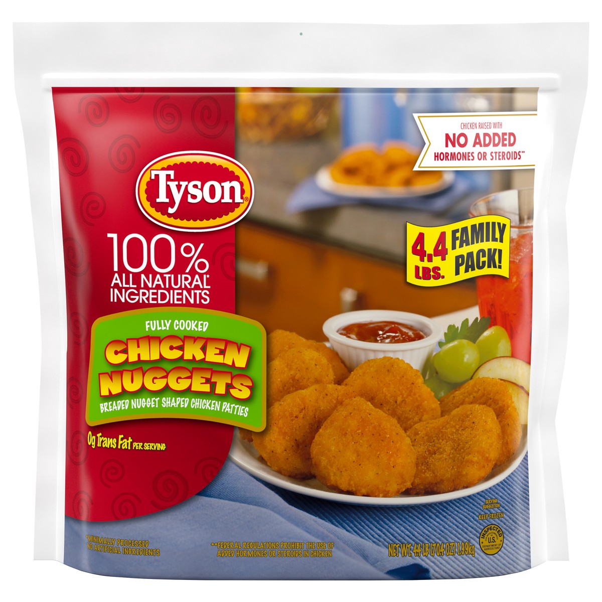 slide 1 of 6, Tyson Fully Cooked Chicken Nuggets, 4.4 lbs. (Frozen), 70.4 oz