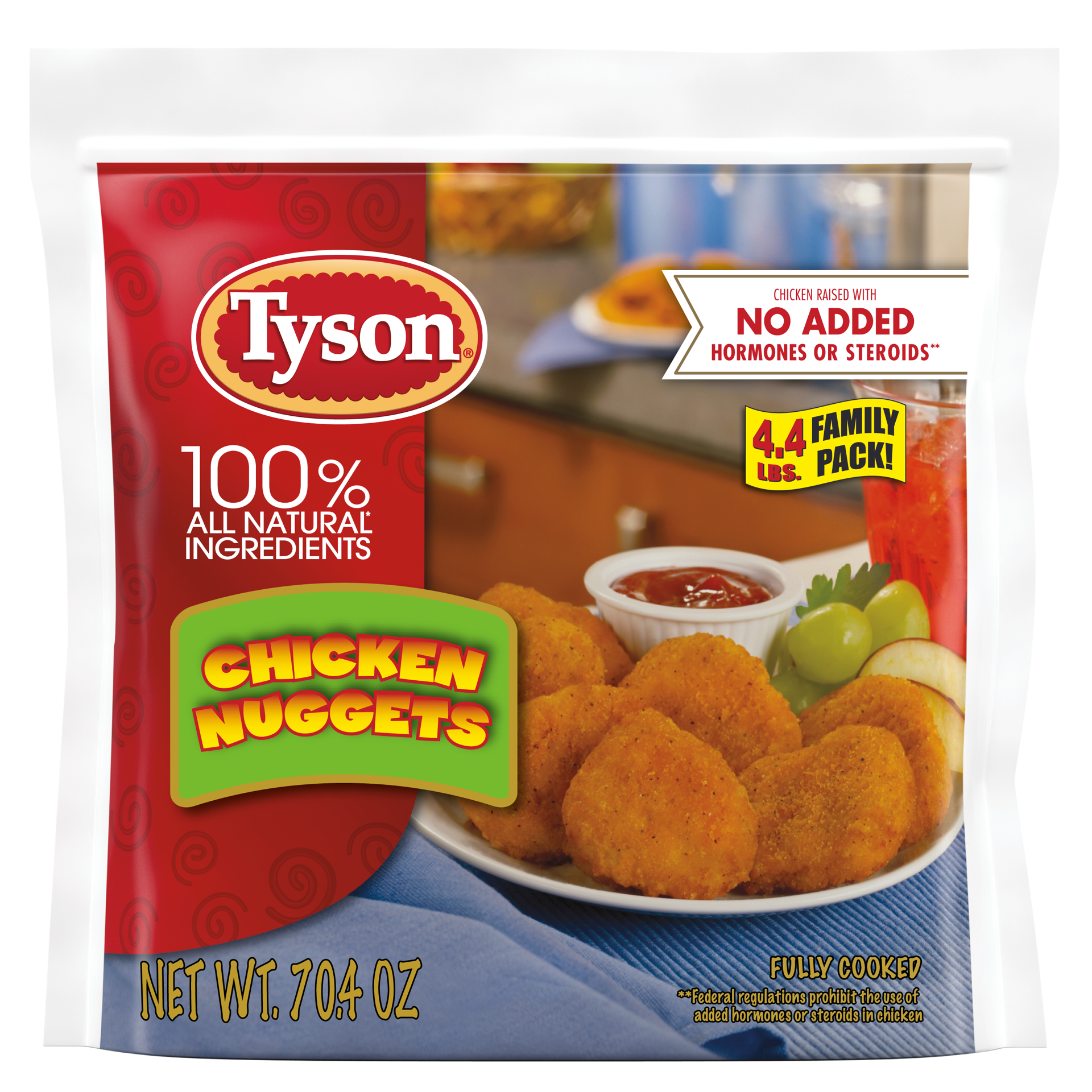 slide 1 of 6, Tyson Fully Cooked Chicken Nuggets, 4.4 lbs. (Frozen), 2 kg