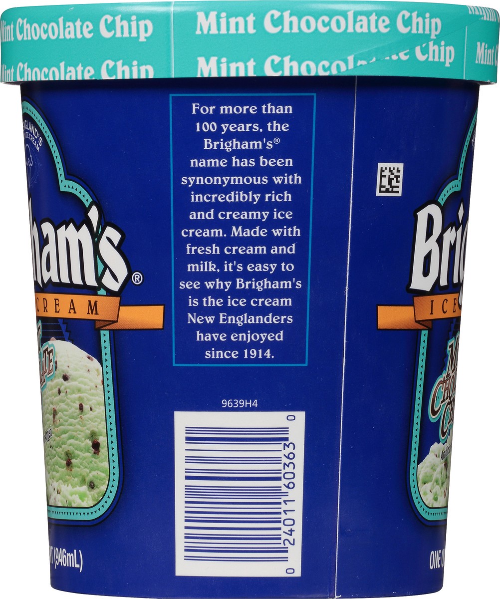 slide 6 of 8, Brigham's Mint Chocolate Chip Ice Cream, 1 qt