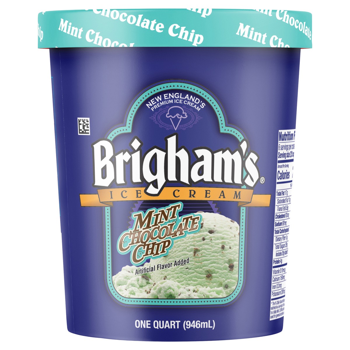 slide 1 of 8, Brigham's Mint Chocolate Chip Ice Cream, 1 qt