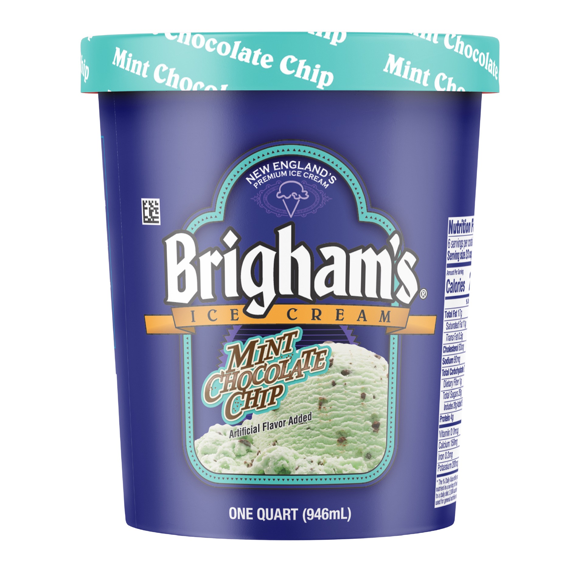 slide 1 of 8, Brigham's Mint Chocolate Chip Ice Cream, 1 qt