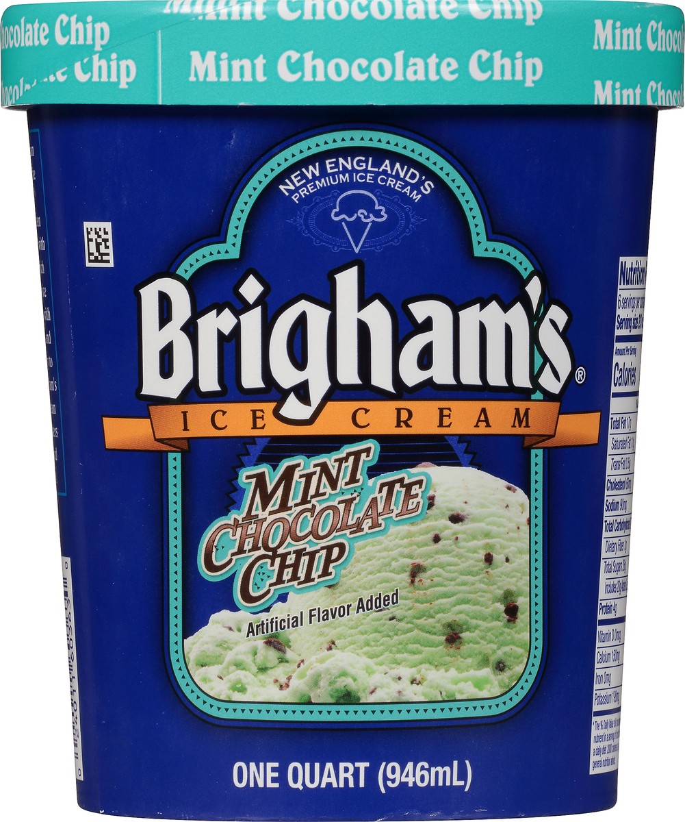 slide 2 of 8, Brigham's Mint Chocolate Chip Ice Cream, 1 qt