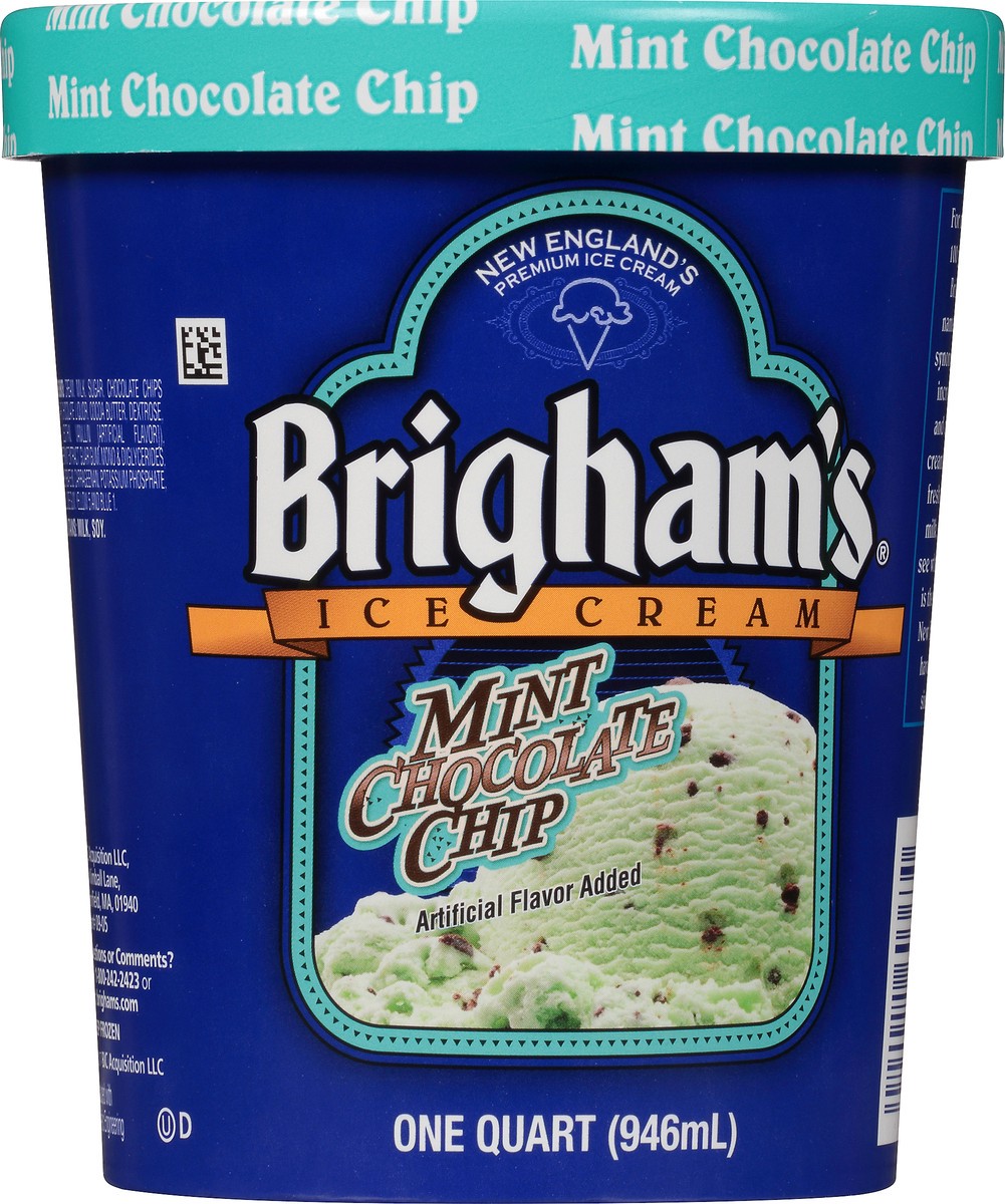 slide 8 of 8, Brigham's Mint Chocolate Chip Ice Cream, 1 qt