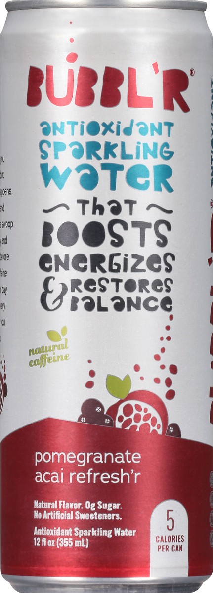 slide 1 of 9, BUBBL'R Pomegranate Acai Refresh'r Antioxidant Sparkling Water - 12 oz, 12 oz