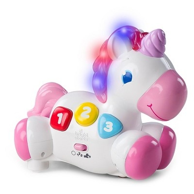 slide 1 of 2, Bright Starts Lights, Lights Baby Rock & Glow Unicorn Toy, 1 ct