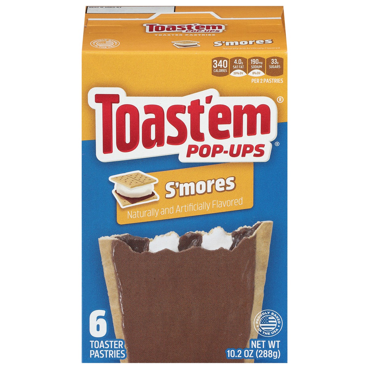 slide 1 of 9, Toast'em Pop-ups S'mores Toaster Pastries 6 ea, 6 ct