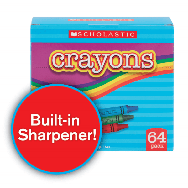 slide 1 of 3, Scholastic Standard Crayons, Assorted Colors, Pack Of 64, 64 ct