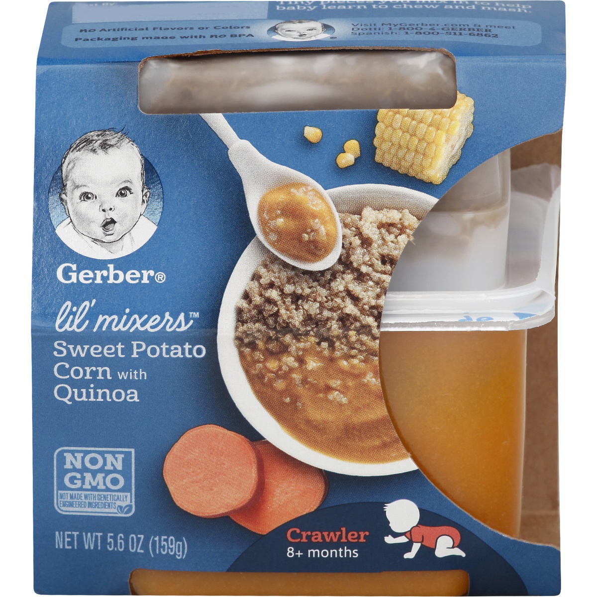 slide 1 of 8, Gerber Lil' Mixers, Sweet Potato Corn with Quinoa, 5.6 oz