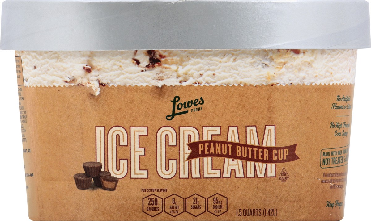 slide 4 of 5, Lowes Foods Ice Cream Premium Peanut Butter Cup, 48 oz