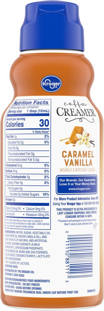 slide 2 of 2, Kroger Vanilla Caramel Coffee Creamer, 32 fl oz