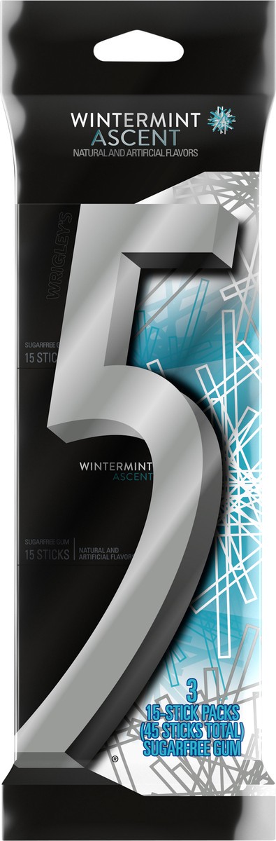slide 3 of 10, 5 Gum Wrigley's 5 Wintermint Ascent Sugarfree Gum Multipack - 45ct, 45 ct