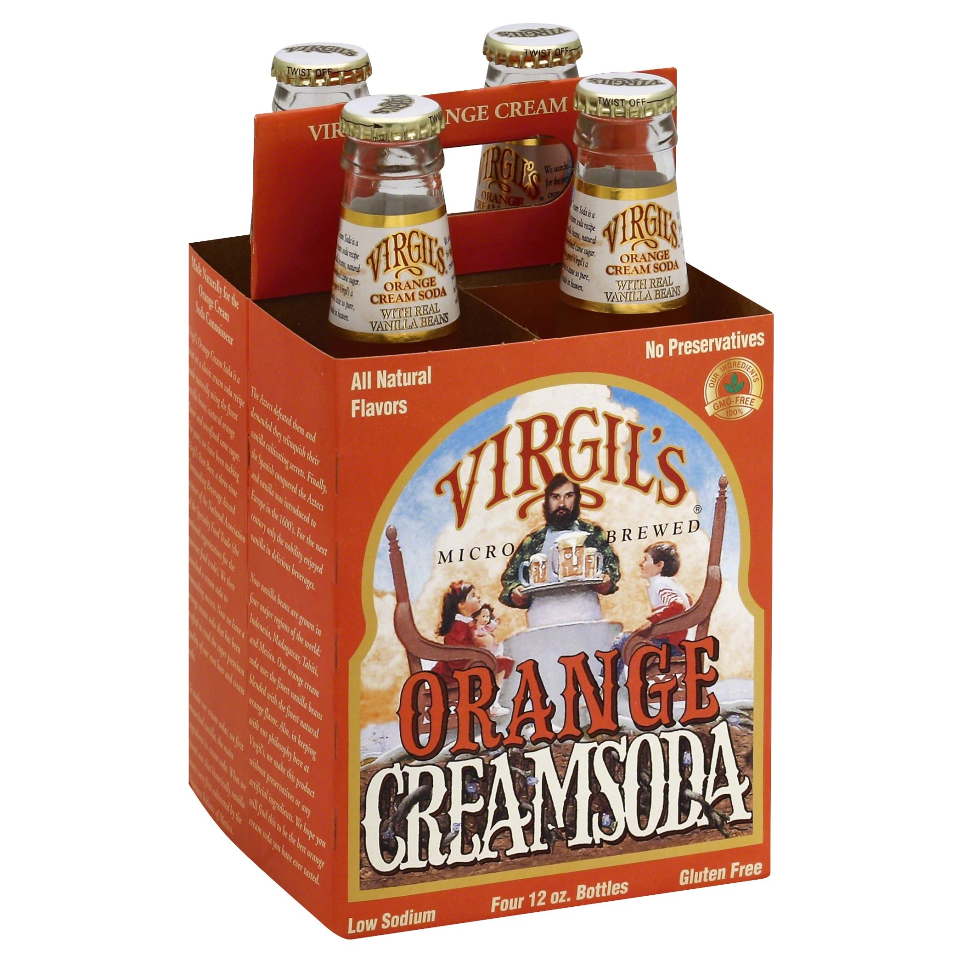 slide 1 of 1, Virgil's Creamsoda, Orange - 4 ct, 4 ct