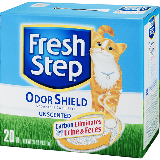 slide 3 of 9, Fresh Step Scoopable Odor Shield Unscented Cat Litter, 20 lb