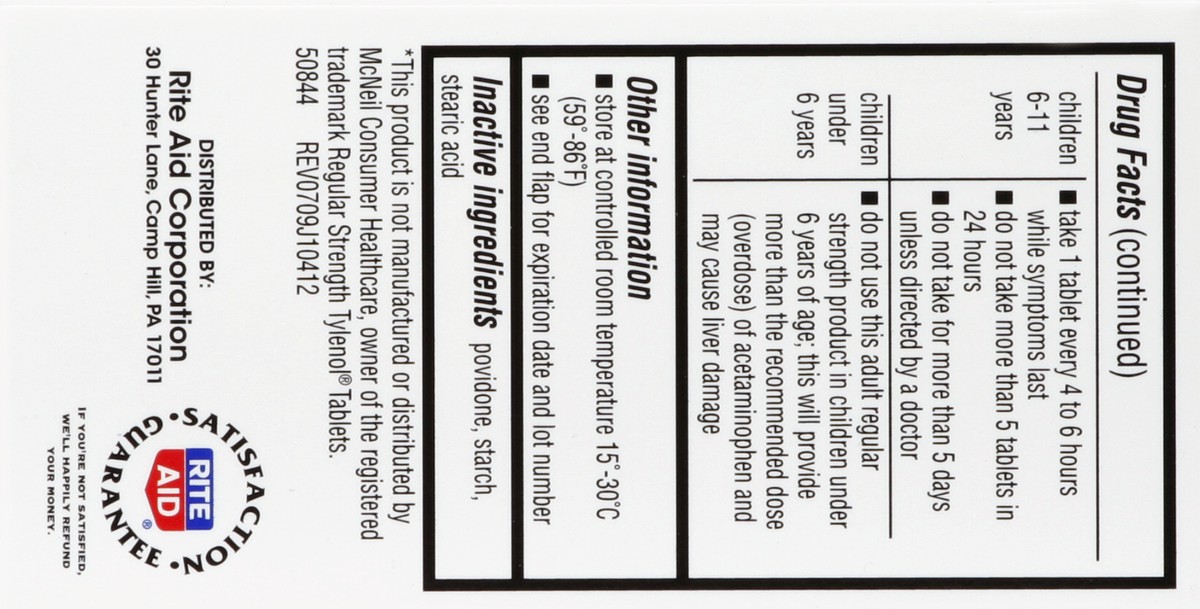 slide 2 of 5, Rite Aid Ra Acet Reg Tab, 100 ct