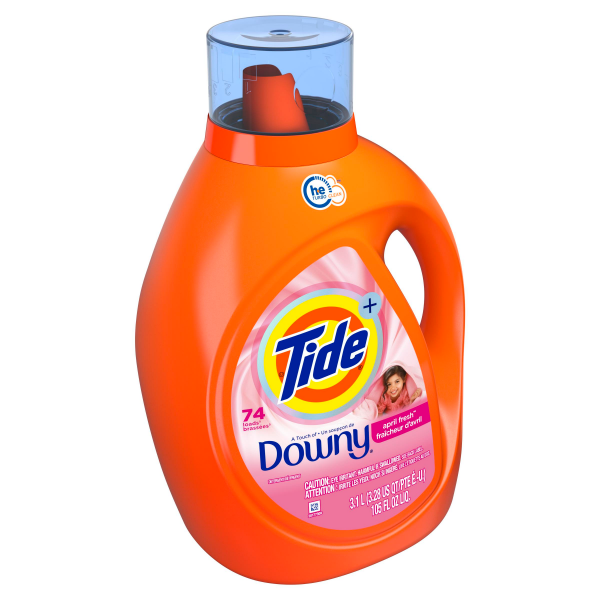 slide 8 of 9, Tide Liquid Laundry Detergent with Touch of Downy, April Fresh, 74 loads, 105 fl oz, 105 fl oz