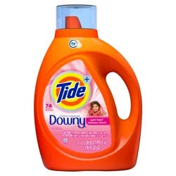 Tide Liquid Laundry Detergent with Touch of Downy, April Fresh, 74 loads, 105 fl oz