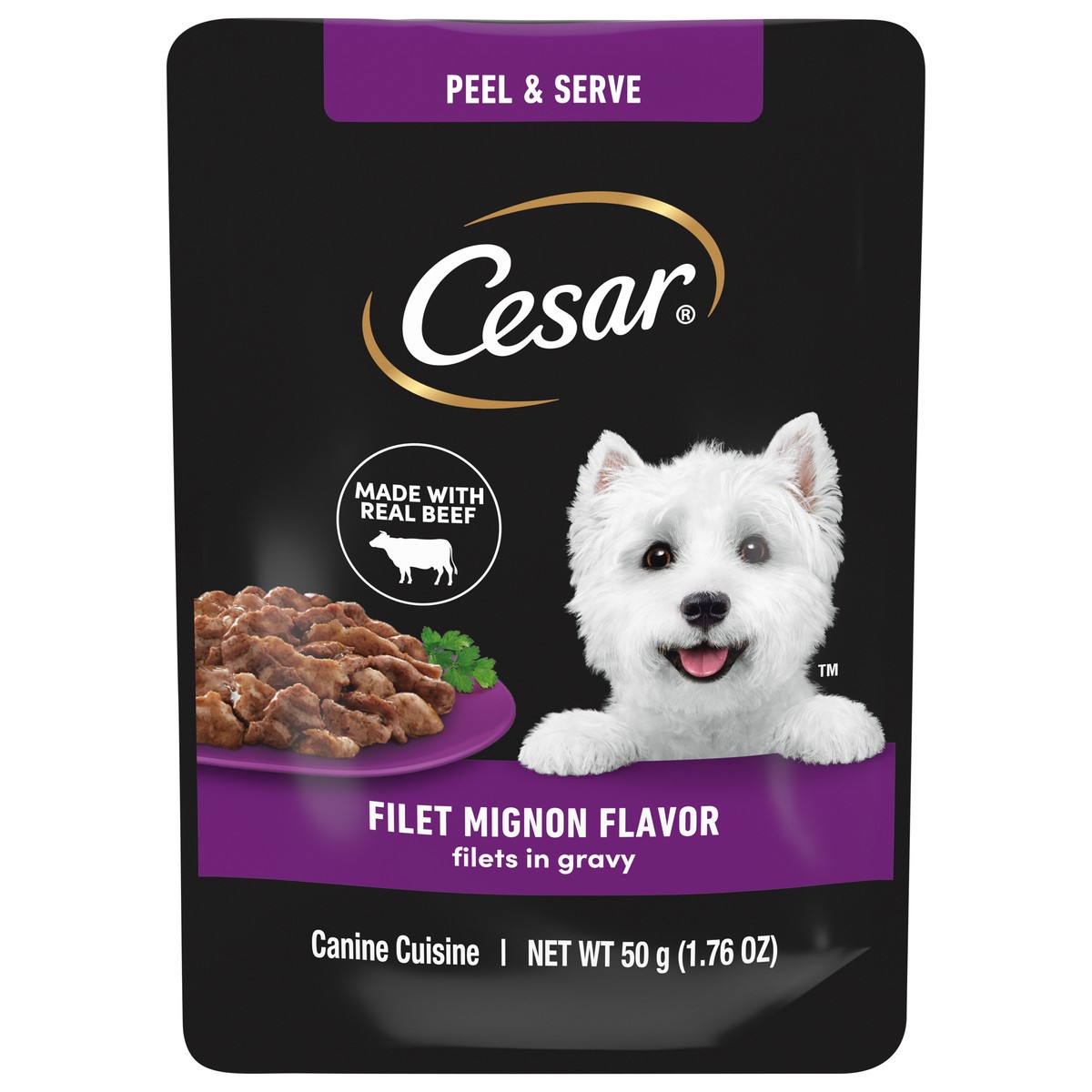 slide 2 of 15, Cesar Filets in Gravy Filet Mignon Flavor Canine Cuisine 1.76 oz, 1.76 oz