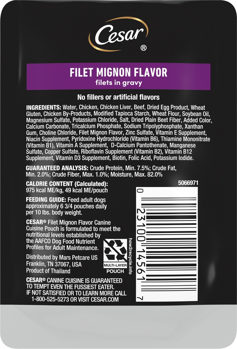 slide 9 of 15, Cesar Filets in Gravy Filet Mignon Flavor Canine Cuisine 1.76 oz, 1.76 oz