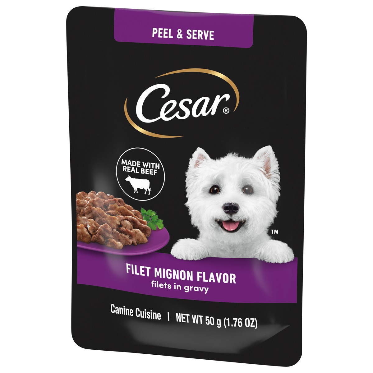 slide 11 of 15, Cesar Filets in Gravy Filet Mignon Flavor Canine Cuisine 1.76 oz, 1.76 oz