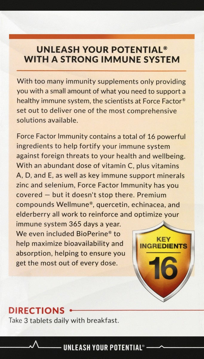 slide 3 of 13, Force Factor 1000 mg Tablets Immunity 90 ea, 90 ct