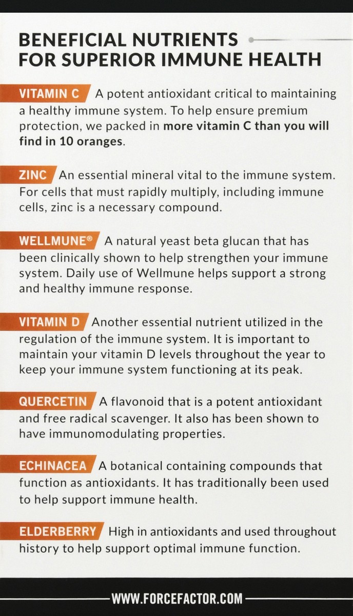 slide 4 of 13, Force Factor 1000 mg Tablets Immunity 90 ea, 90 ct