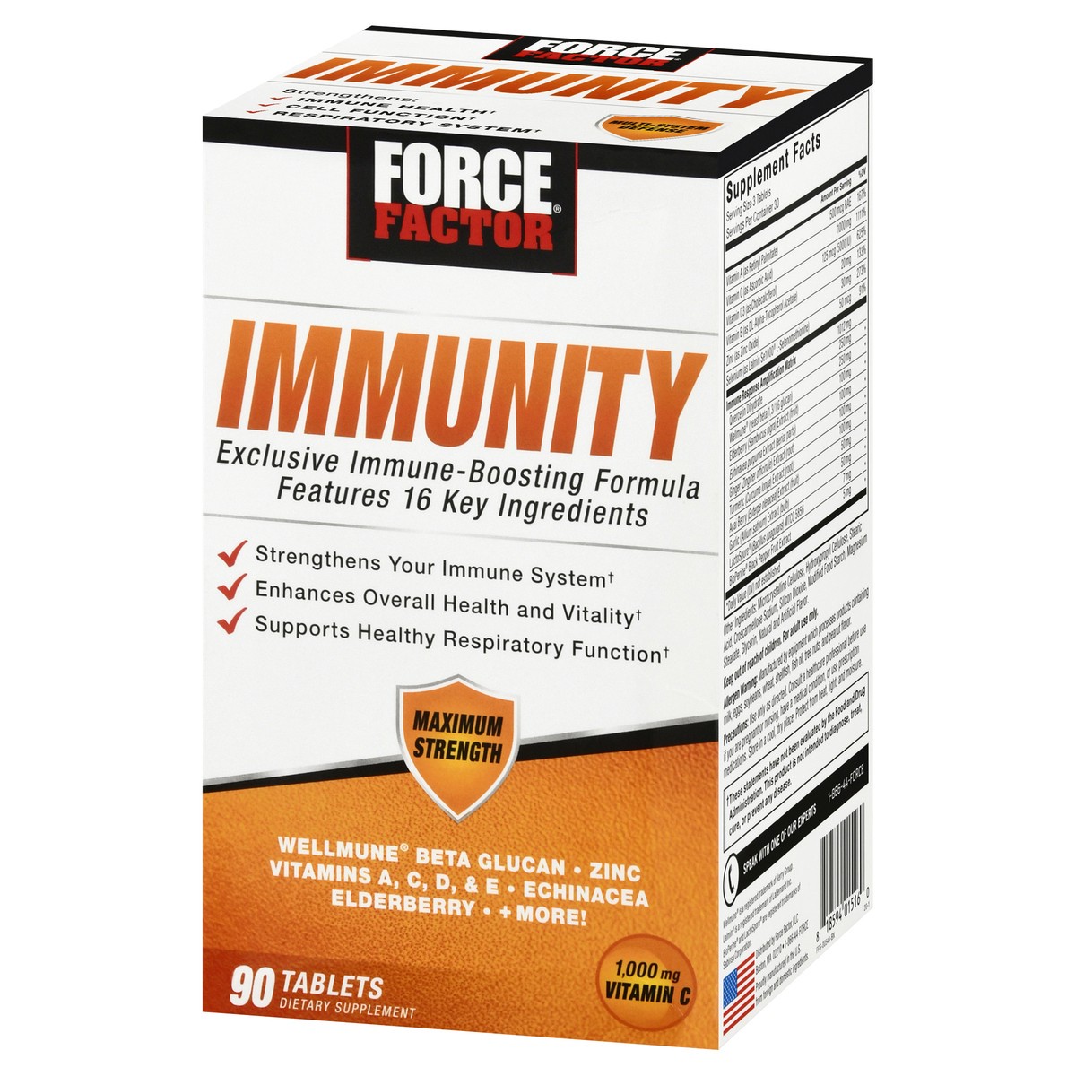 slide 11 of 13, Force Factor 1000 mg Tablets Immunity 90 ea, 90 ct