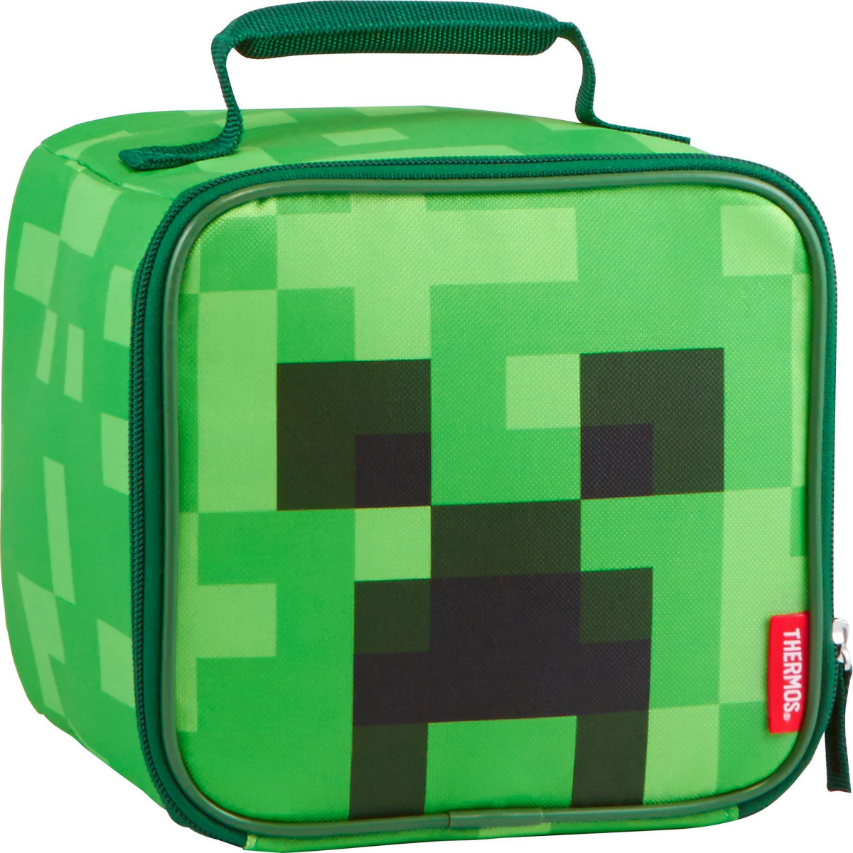 slide 1 of 1, Thermos Minecraft Cube/Brick Grass Wall Licensed Lunch Kit, 1 ct