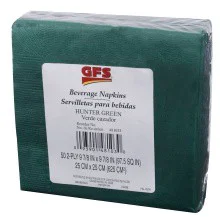 GFS Hunter Green Beverage Napkin