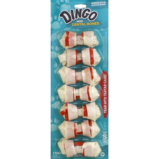 slide 1 of 1, Dingo Mini Dental Bones, 7 ct