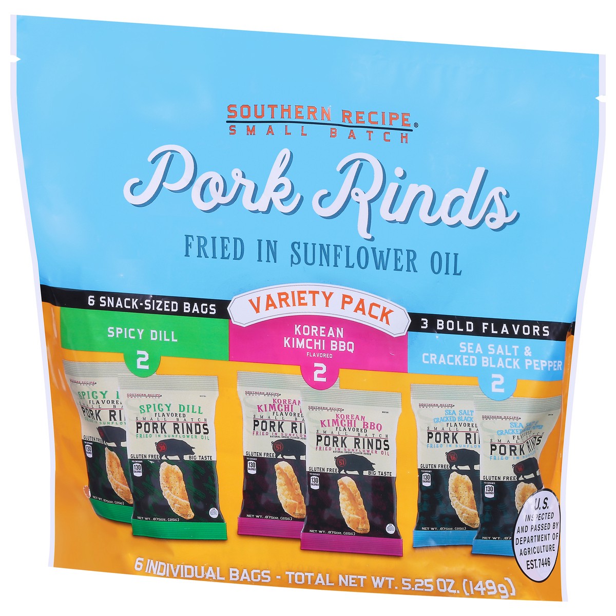 slide 3 of 9, Southern Recipe Small Batch Variety Pack Pork Rinds 6 Individual Bags, 6 ct