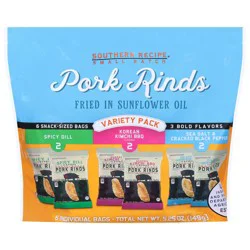 Southern Recipe Small Batch Variety Pack Pork Rinds 6 Individual Bags