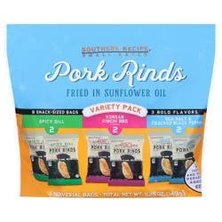 Southern Recipe Small Batch Variety Pack Pork Rinds 6 Individual Bags