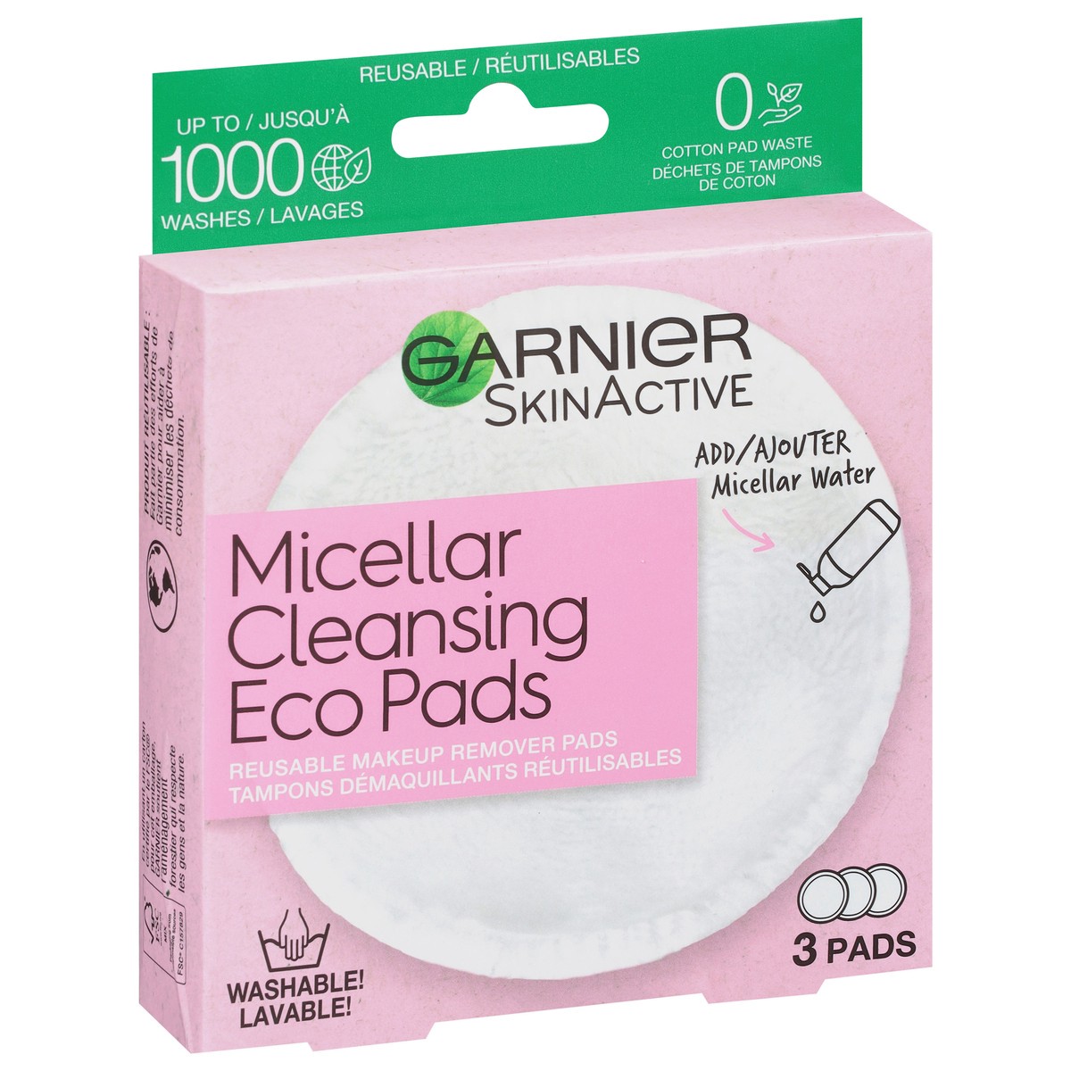 slide 2 of 9, Garnier Skin Micellar Eco Pads, 3 ct