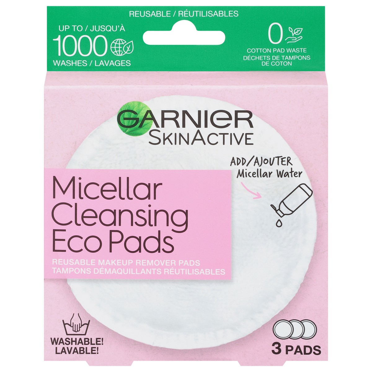 slide 1 of 9, Garnier Skin Micellar Eco Pads, 3 ct