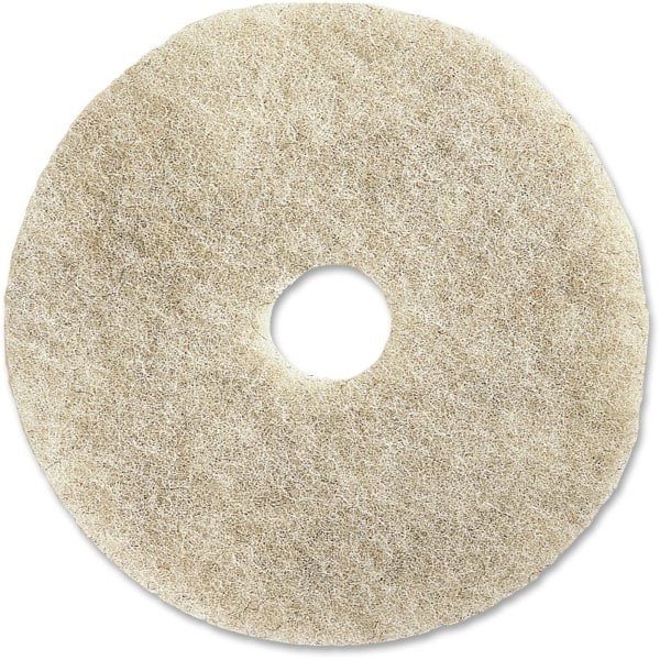 slide 1 of 1, Genuine Joe Natural Light Buffing Floor Pad, 20"" Diameter, Natural, Carton Of 5, 5 ct