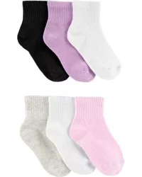 Carter's Kid 6-Pack Crew Socks, Multi, Size 8-14