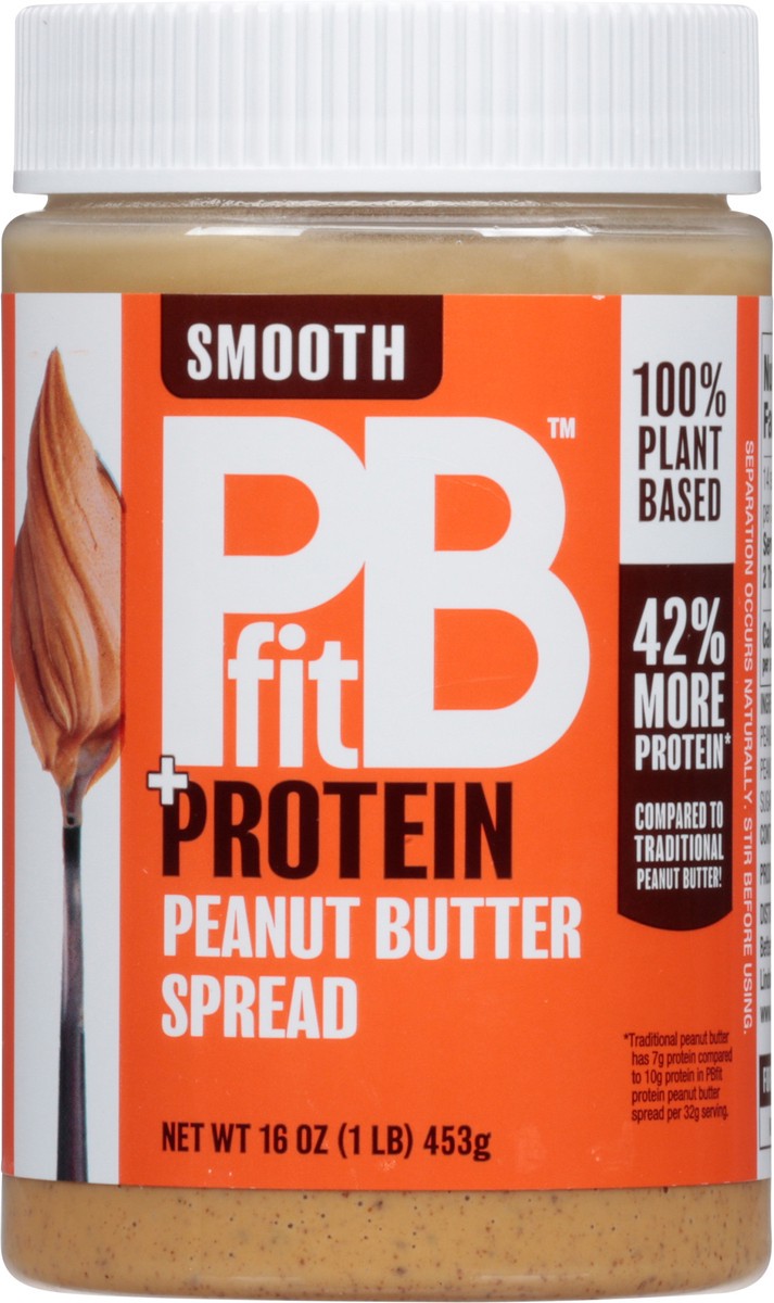 slide 5 of 14, PBfit Added Protein Smooth Peanut Butter Spread 16 oz, 16 oz