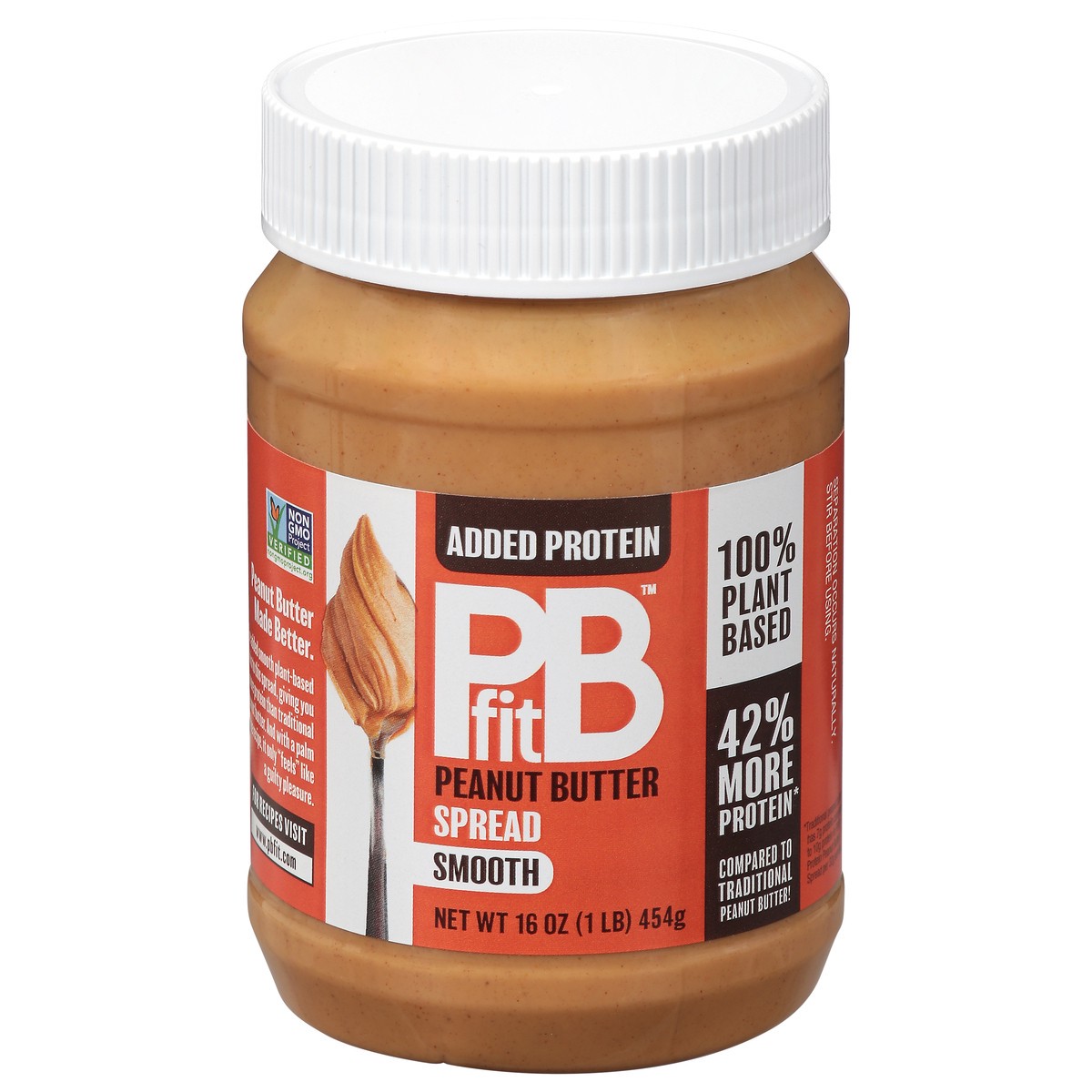 slide 1 of 14, PBfit Added Protein Smooth Peanut Butter Spread 16 oz, 16 oz